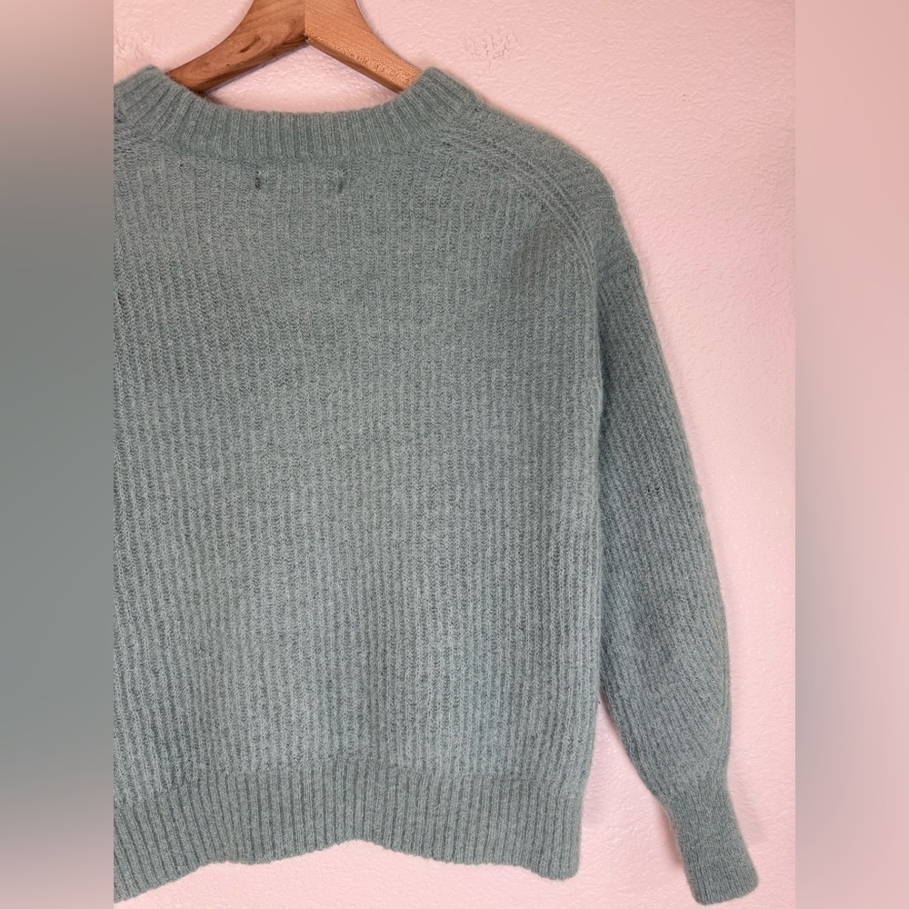 Everlane Cocoon Alpaca Wool Sweater Heathered Lilypad Small $128 Blue Green - Picture 11 of 11